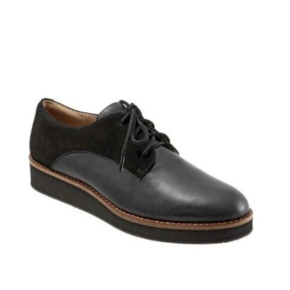 Women's Willis Black Leather Suede Upper Size 9W by SoftWalk® - Picture 1 of 4